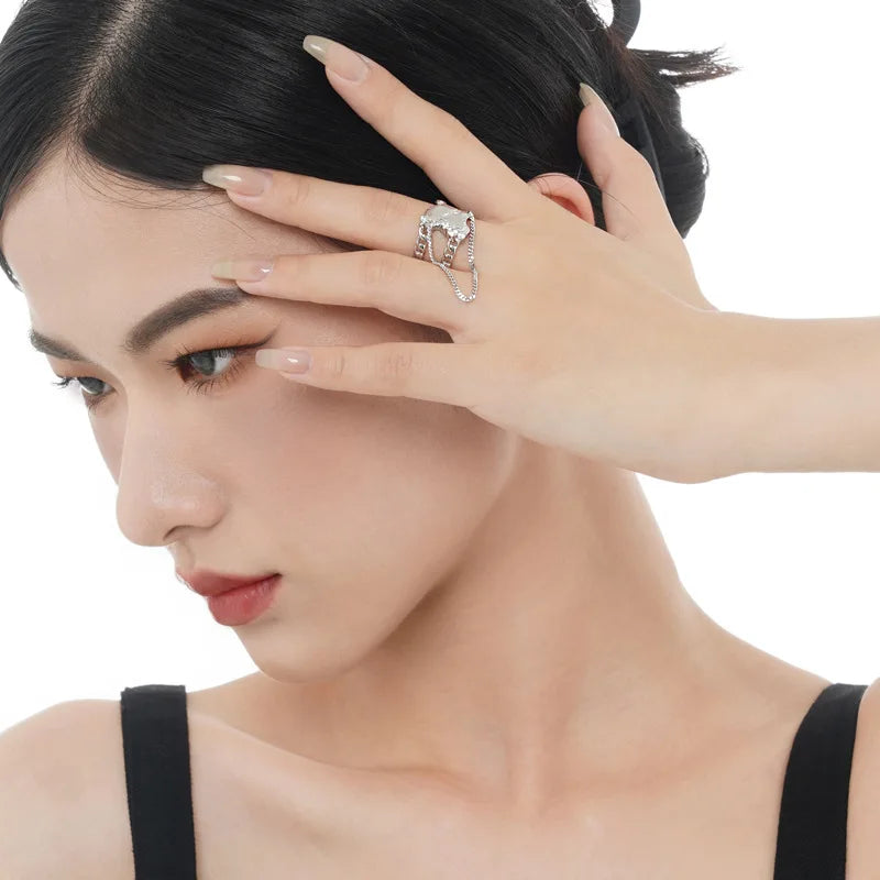 Tassel Chain Wide Ring R1202