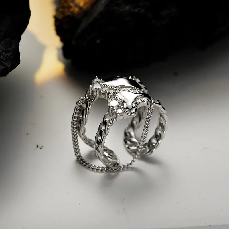 Tassel Chain Wide Ring R1202