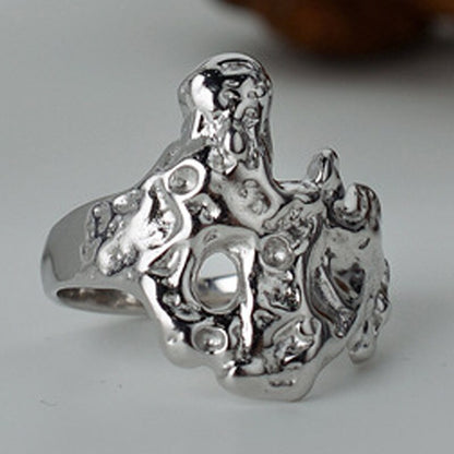 Thick Abstract Crinkled Ring R1057