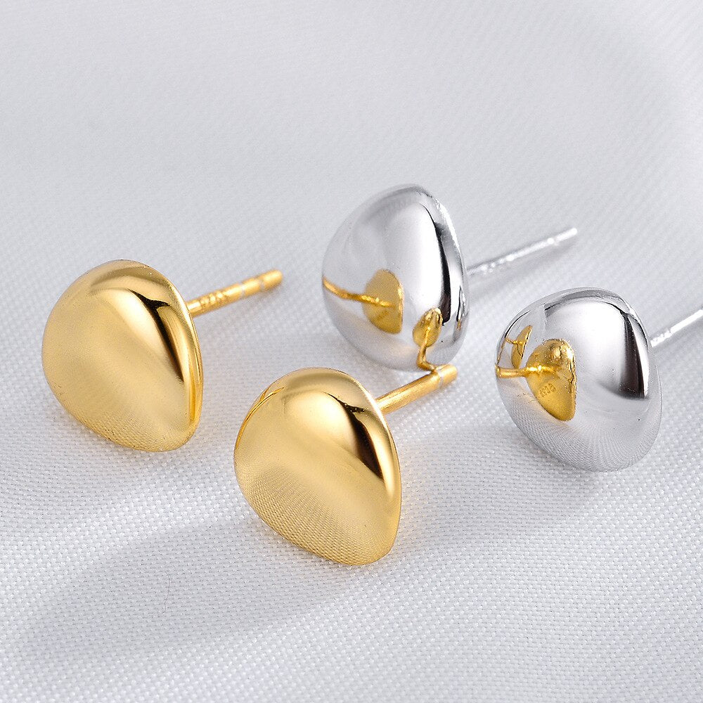 Thick Bean Heart Earrings E1025