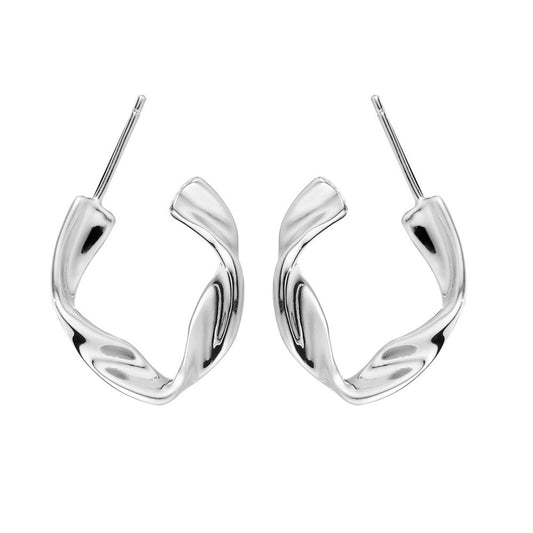 Twisting Thick Wire Ear Studs E1026