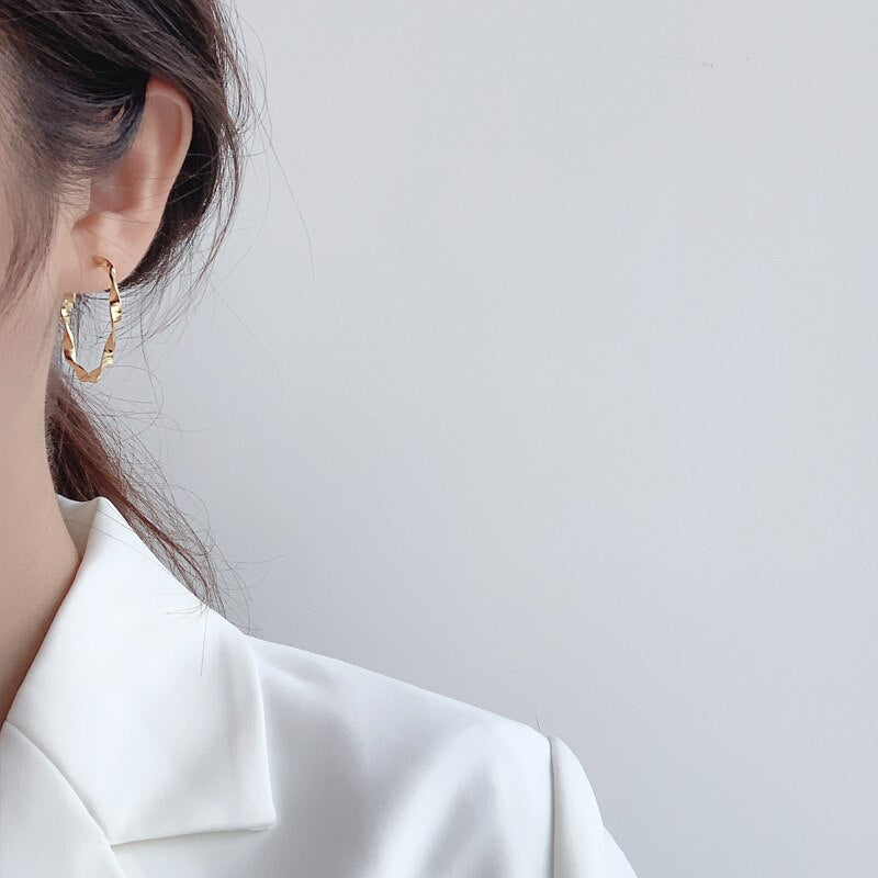 Twisting Wire Hoop Earrings E1043