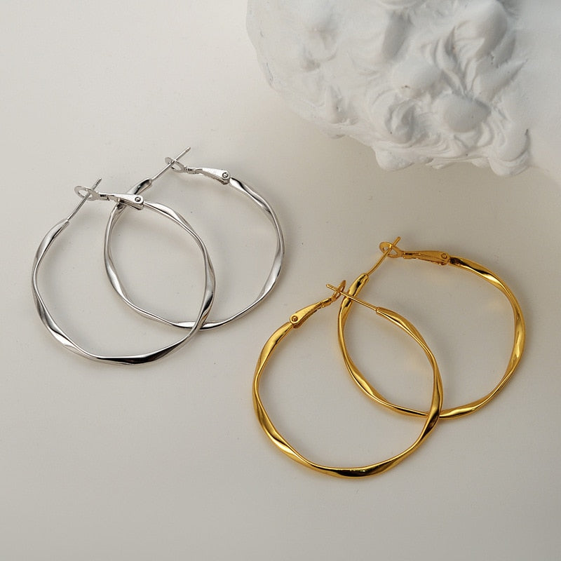 Twisting Wire Hoop Earrings E1043