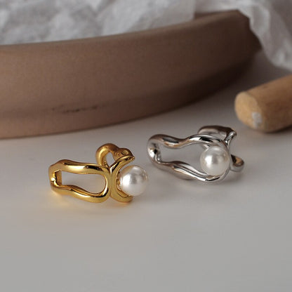 Shell Pearl Filigree Earrings E1074 1 Piece