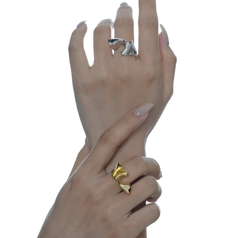 Wave Pattern Irregular Ring R1048