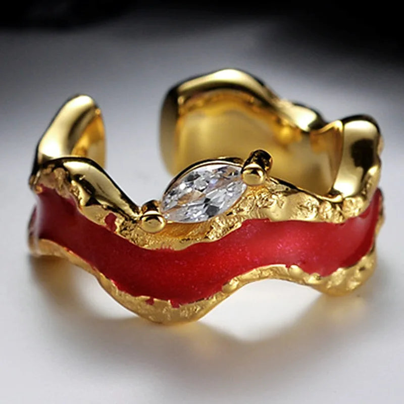 Wavy Chunky Enamel Ear Cuff R1216, 1 piece