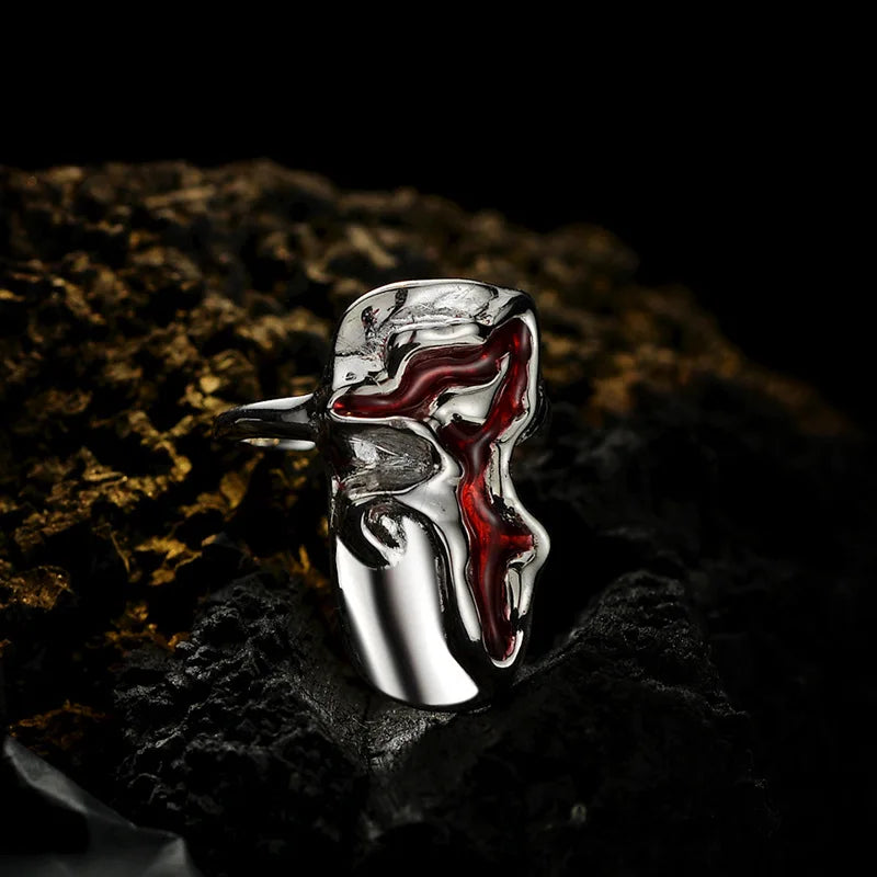 Wide Skull Irregular Ring R1204