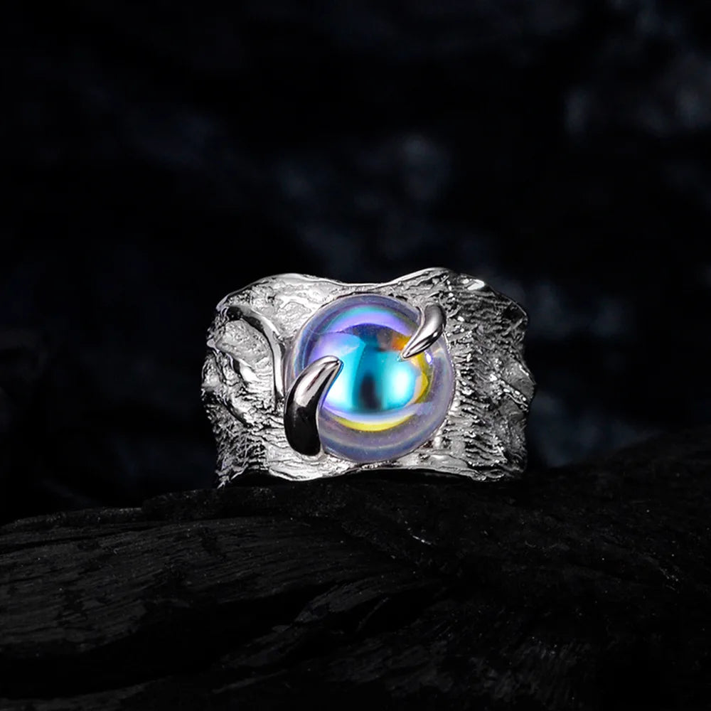 Moonstone Chunky Pattern Ring R1214