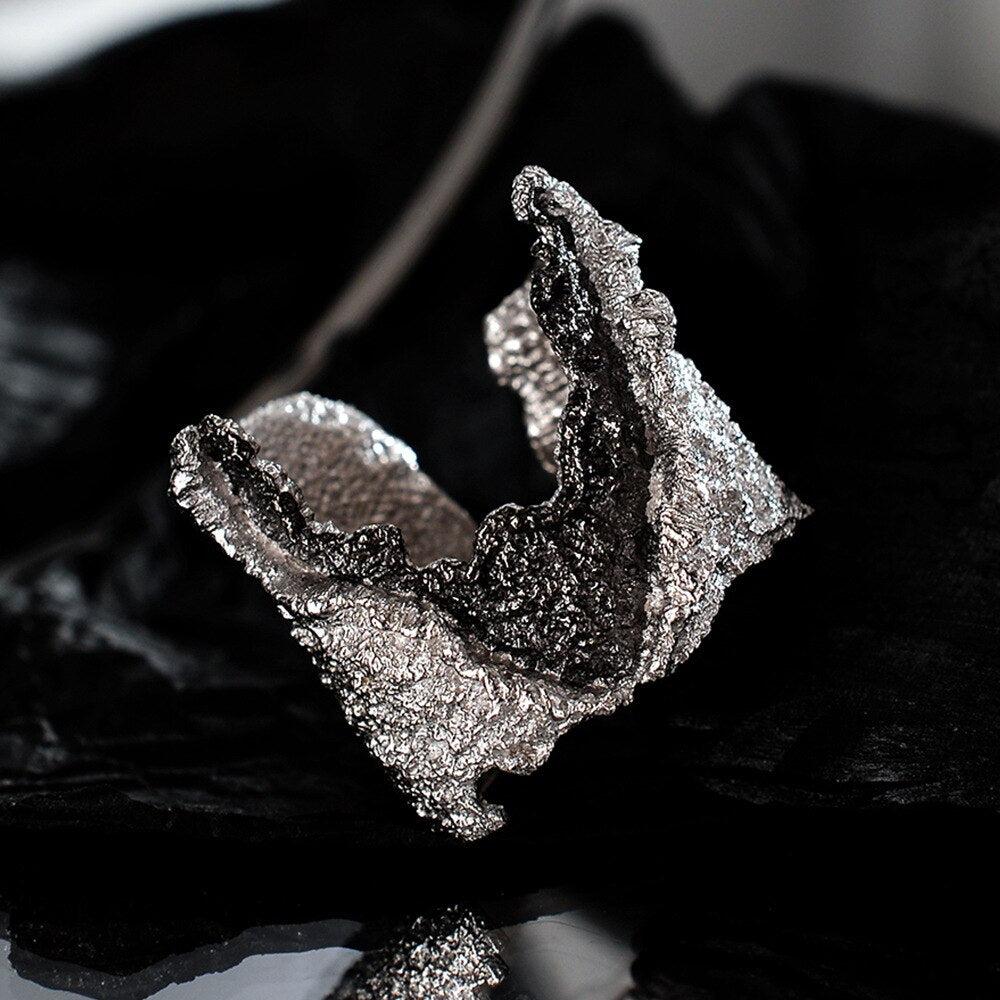 Wide Two-tone Rugged Element Ring R1196