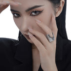 Wide Two-tone Rugged Element Ring R1196