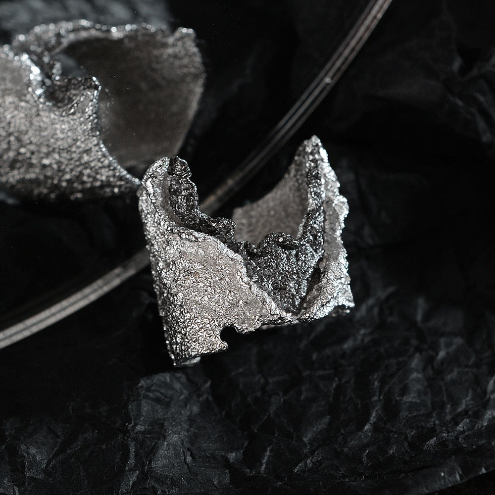 Wide Two-tone Rugged Element Ring R1196