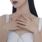 Square Stone Alien Pattern Ring R1198