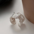 Wide Sanded Impressionist Ring R129