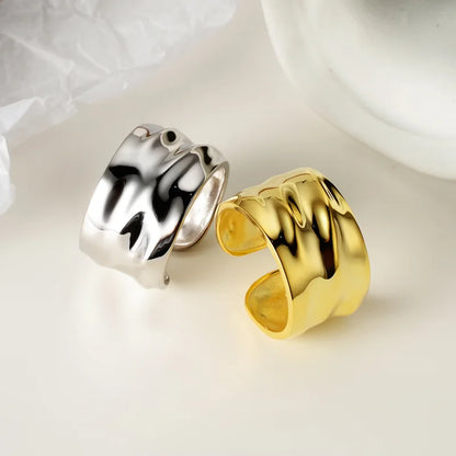 Wide Wavy Geometric Ring R1104