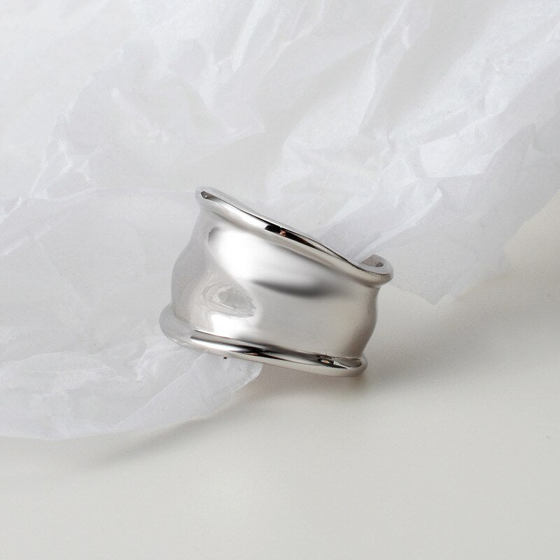 Wide Wheel Irregular Open Ring R1063