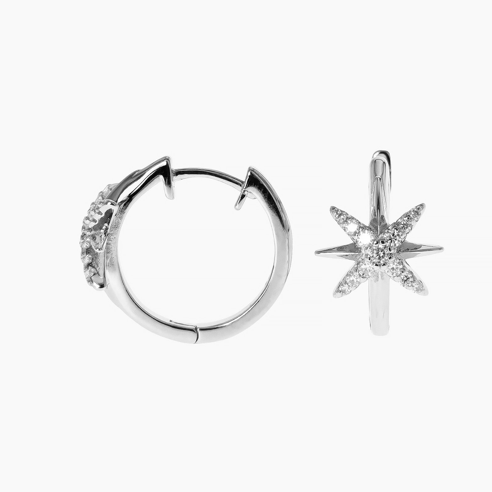 North Star Moissanite Huggies