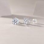 Solitiare Round Moissanite Stud Earrings