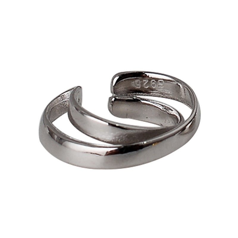 Flat Swirling Hoops Earring E1095, 1 Piece