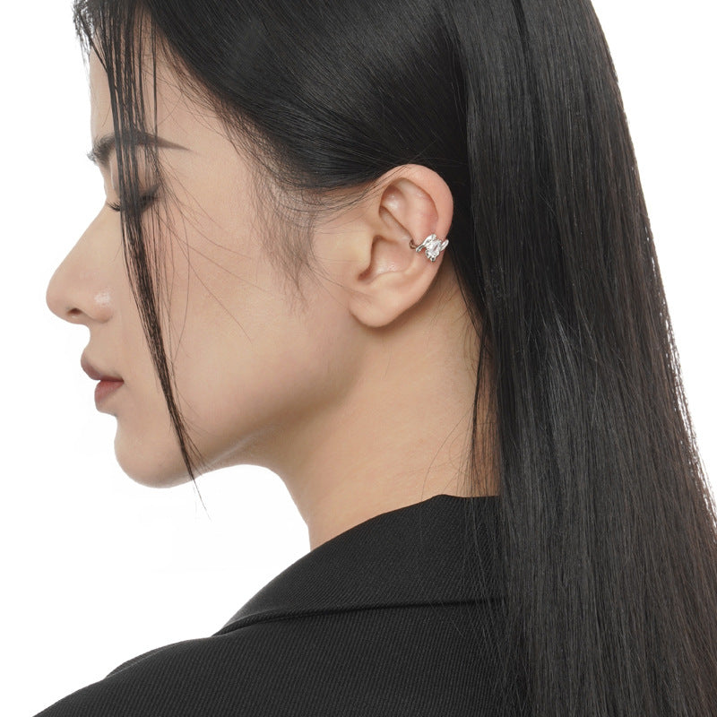 Solitaire CZ Ear Cuff E1150, 1 Piece