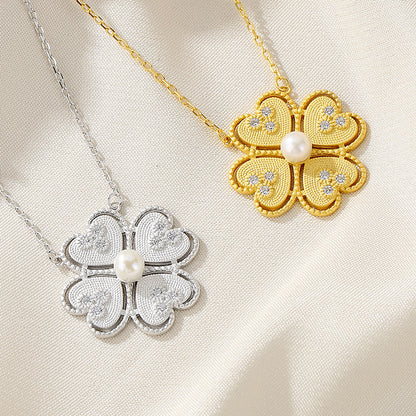 Freshwater Pearl Clover Necklace PN1009