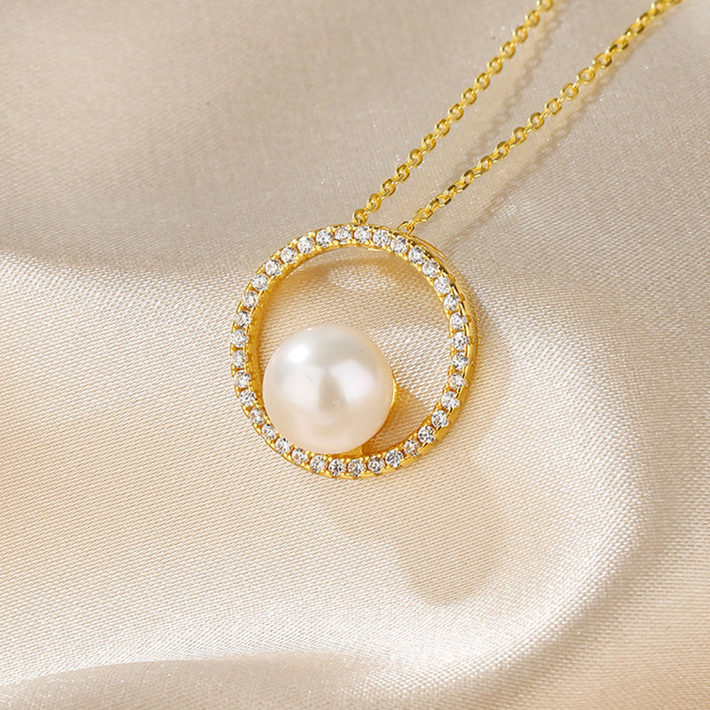Freshwater Pearl Circle Pendant Only PN1025