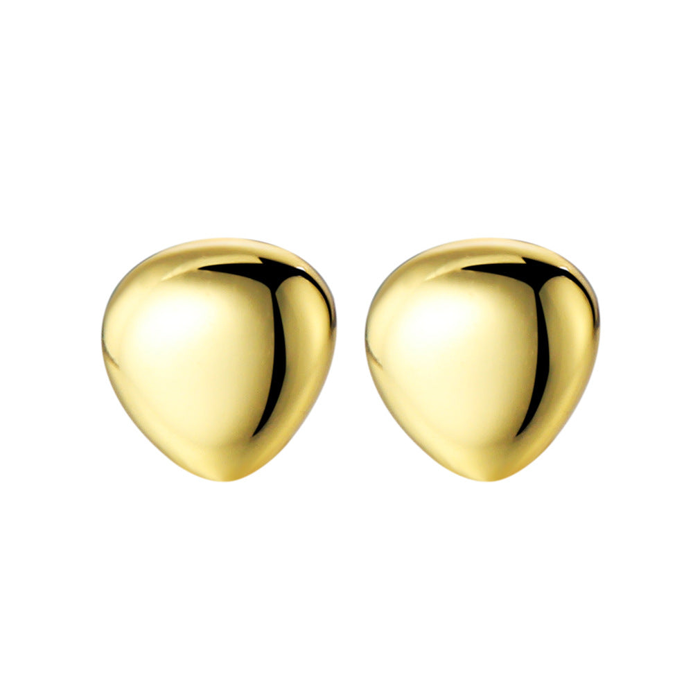 Thick Bean Heart Earrings E1025