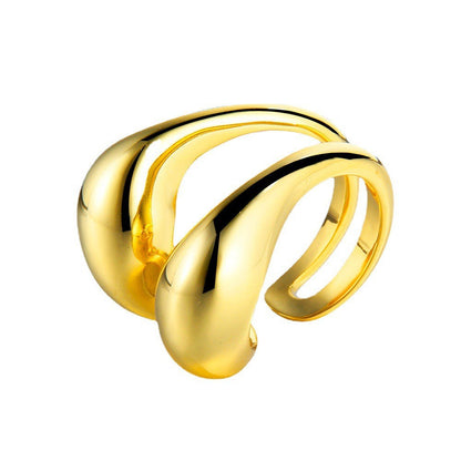 Thick Organic Pattern Ring R1071