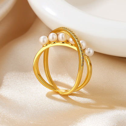 Freshwater Pearl Interlocking Ring RN1003