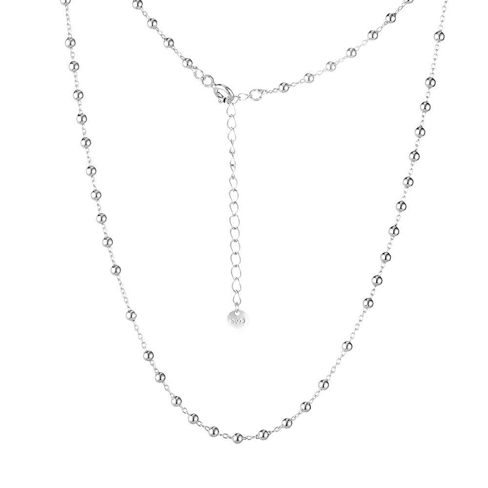 Ball Chain Spaced Beads Necklace N1029