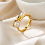 Freshwater Pearl 3 Stones Ring RN1012