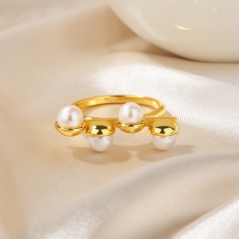 Freshwater Pearl Floral Ring RN1013