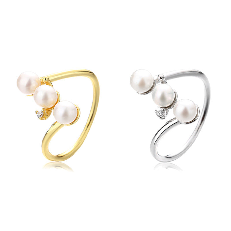 Freshwater Pearl 3 Bead Ring RN1008