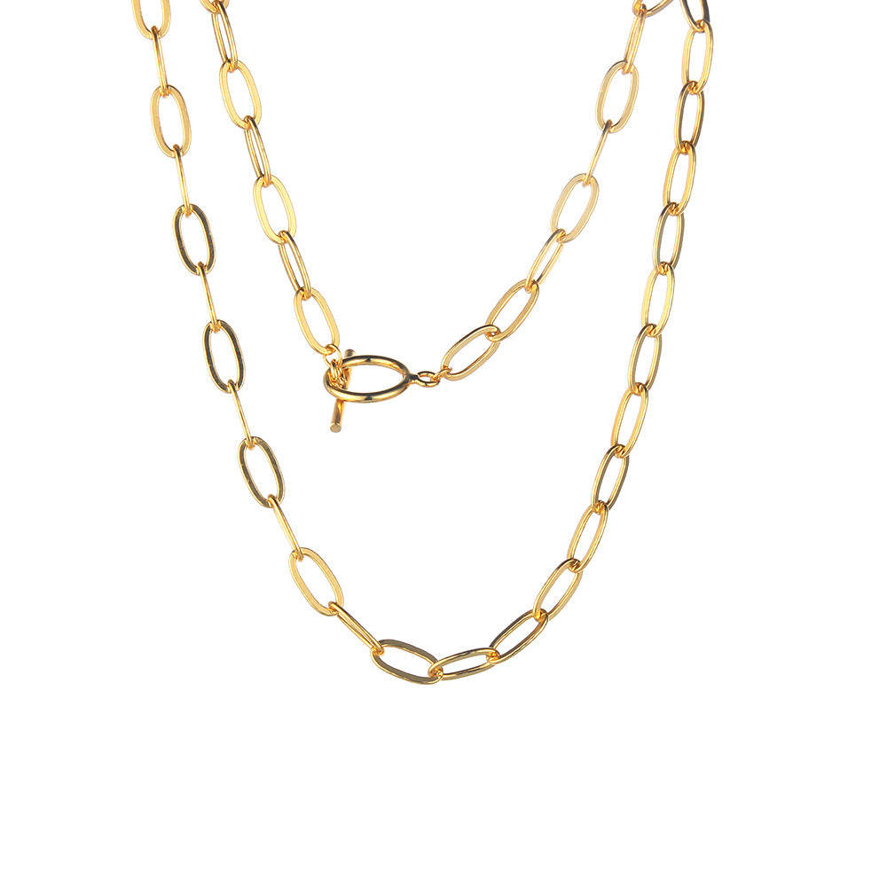Dapped Elongated Chain Necklace N1027