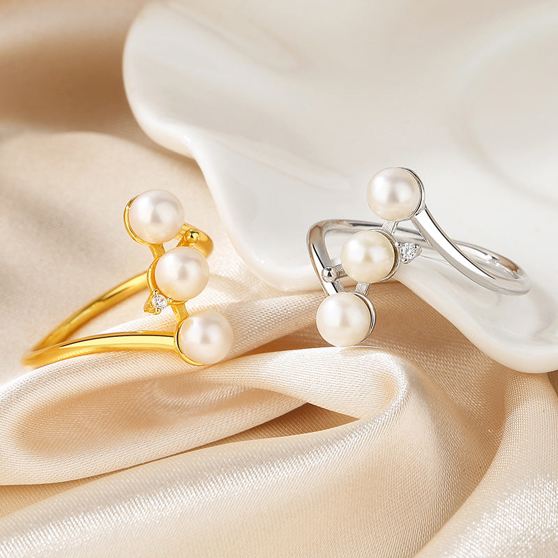 Freshwater Pearl 3 Bead Ring RN1008