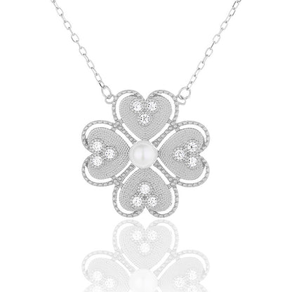 Freshwater Pearl Clover Necklace PN1009