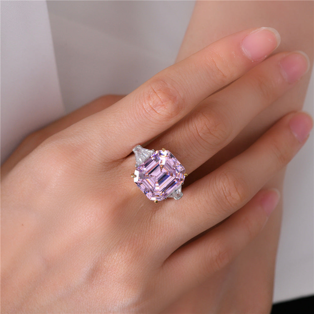 Fluorite Morganite Wedding Ring R0311
