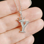 Crown Initials Pendant