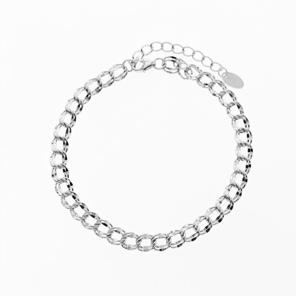Double Layered Texture Chain Bracelet 4.8mm