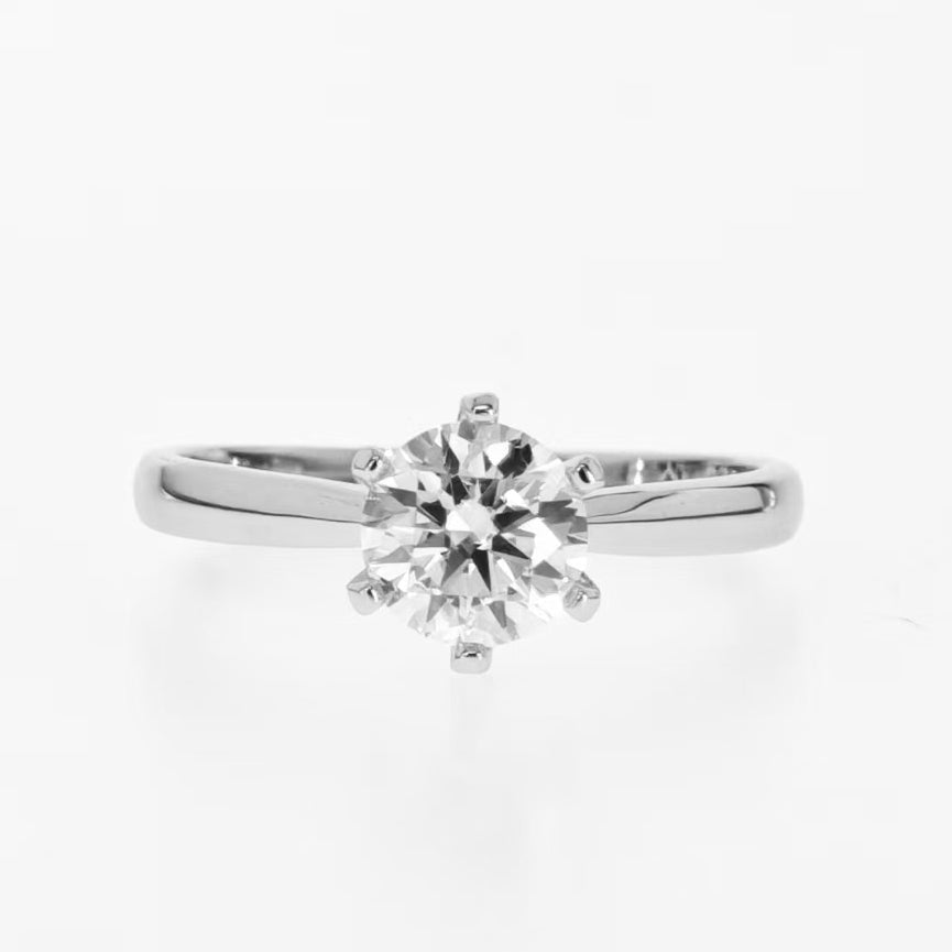 Round Solitaire Moissanite Ring