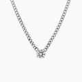 Solitiare Moissanite Curb Chain Necklace