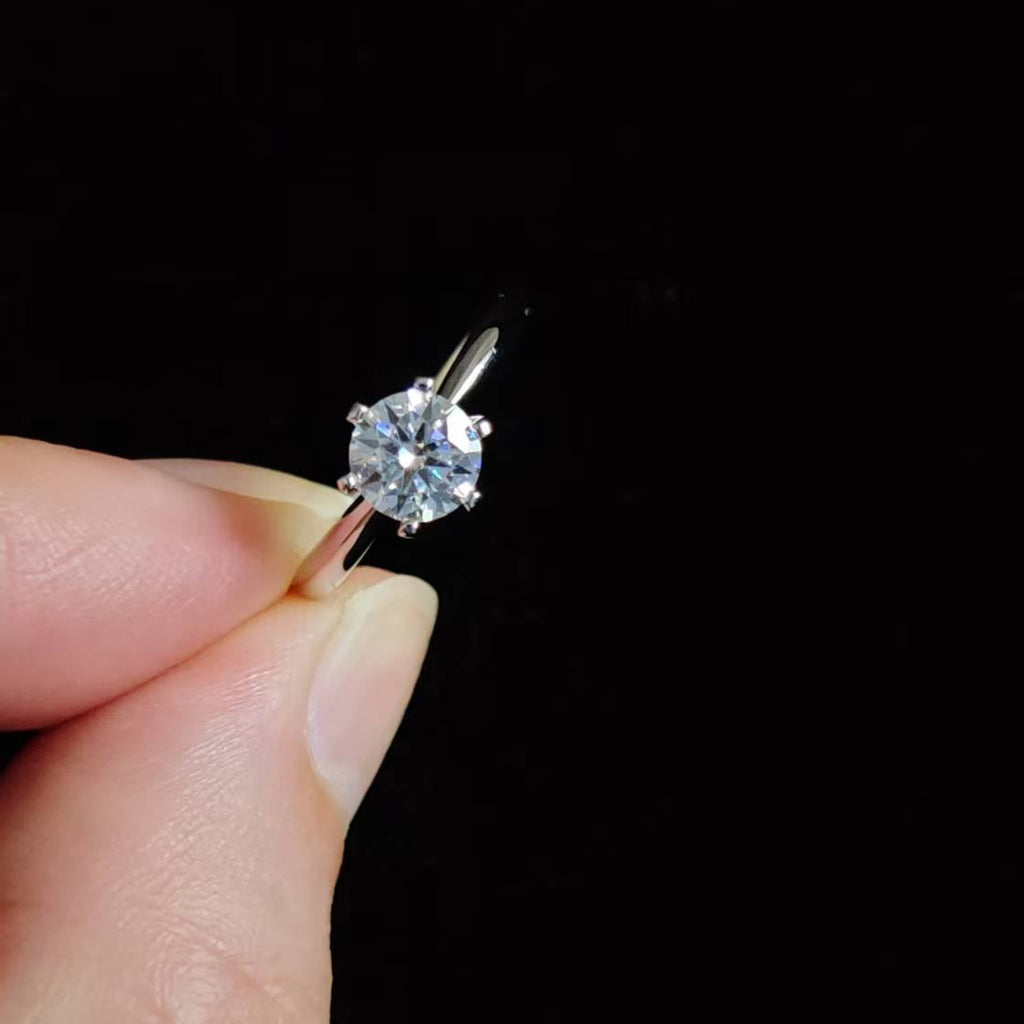 Round Solitaire Moissanite Ring
