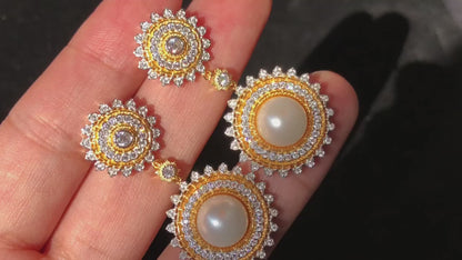 Sunflower Pearl Earrings 6174