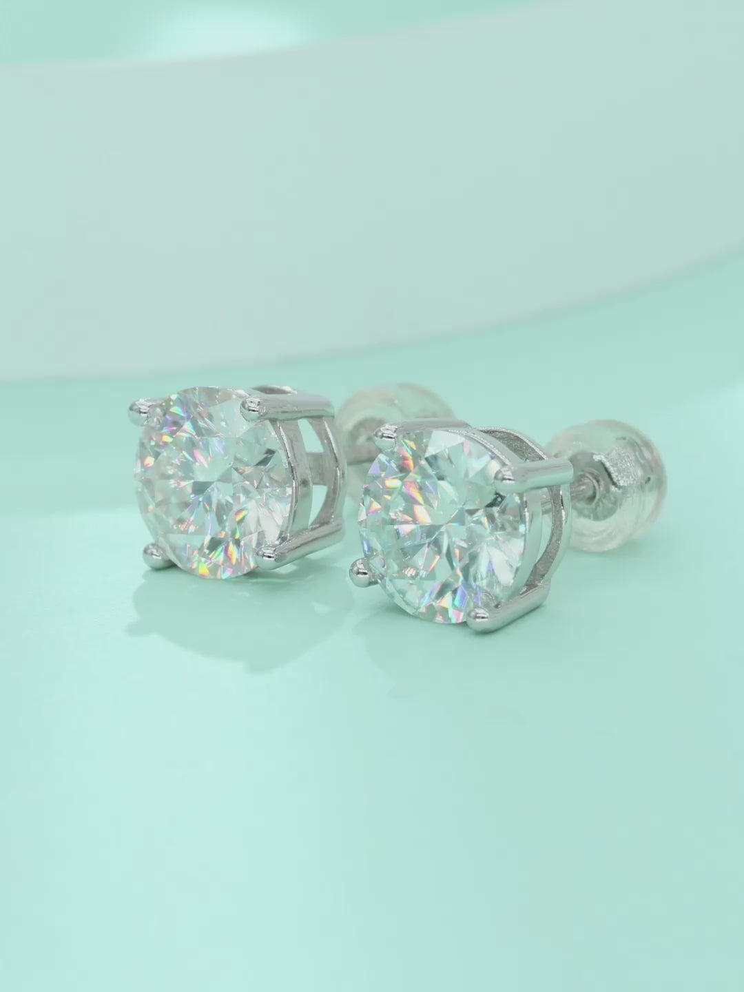 Solitiare Round Moissanite Stud Earrings