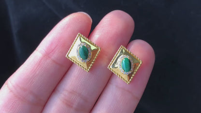 Malachite Rhombus Earrings 6280