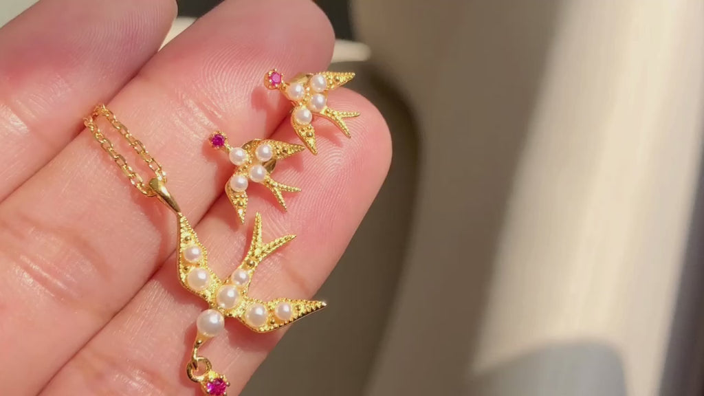 Pearl Swallow Earrings 5973