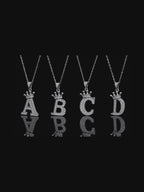 Crown Initials Pendant