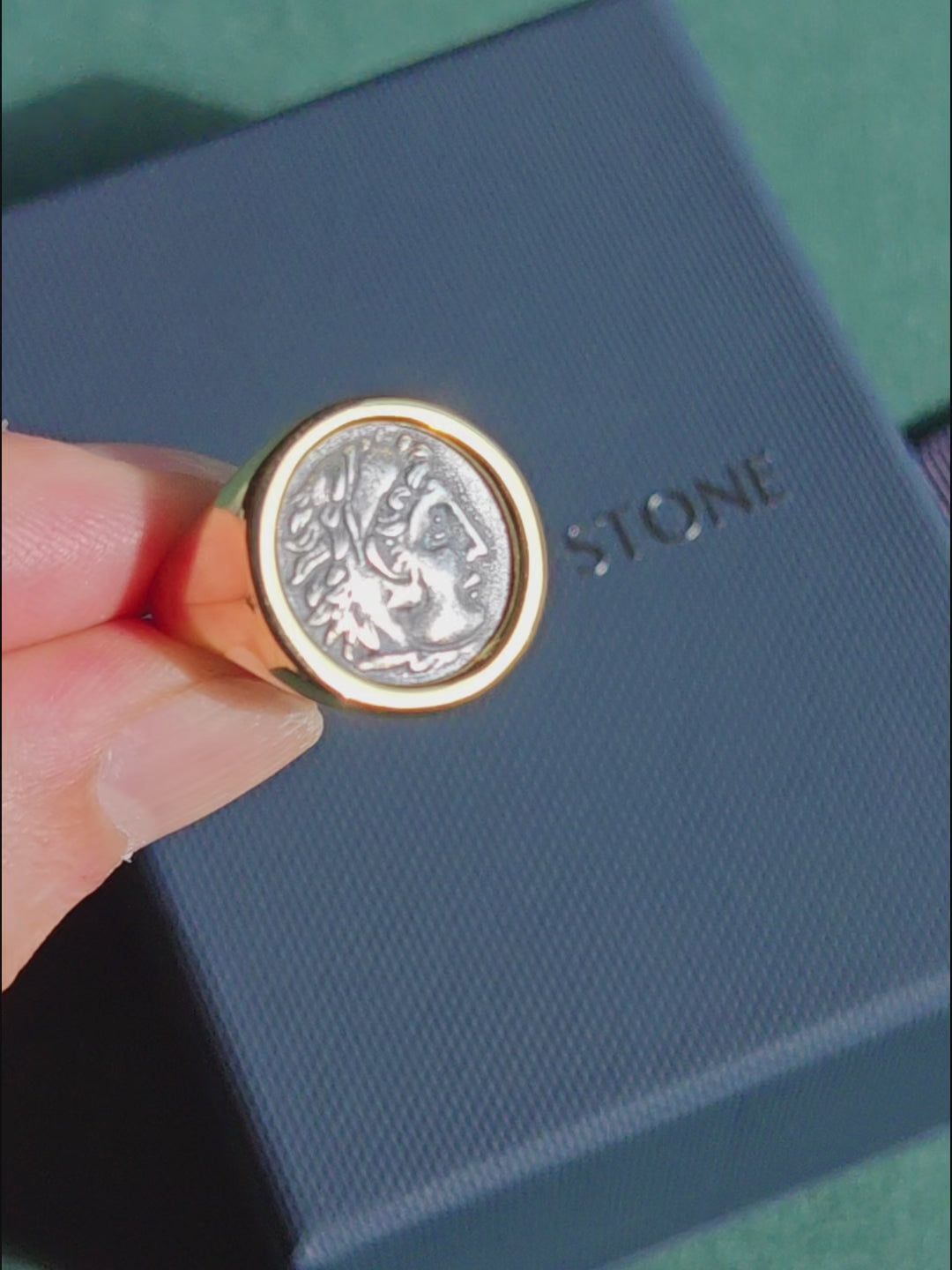 Hercules Coin Signet Ring