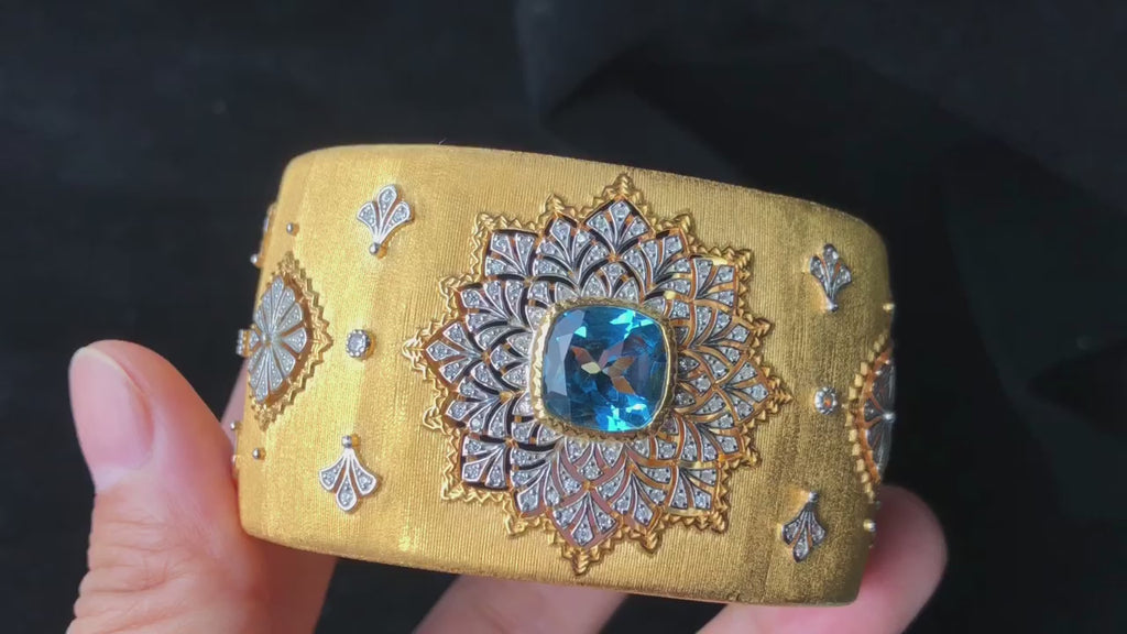 Natural Topaz Wide Bangle 6387