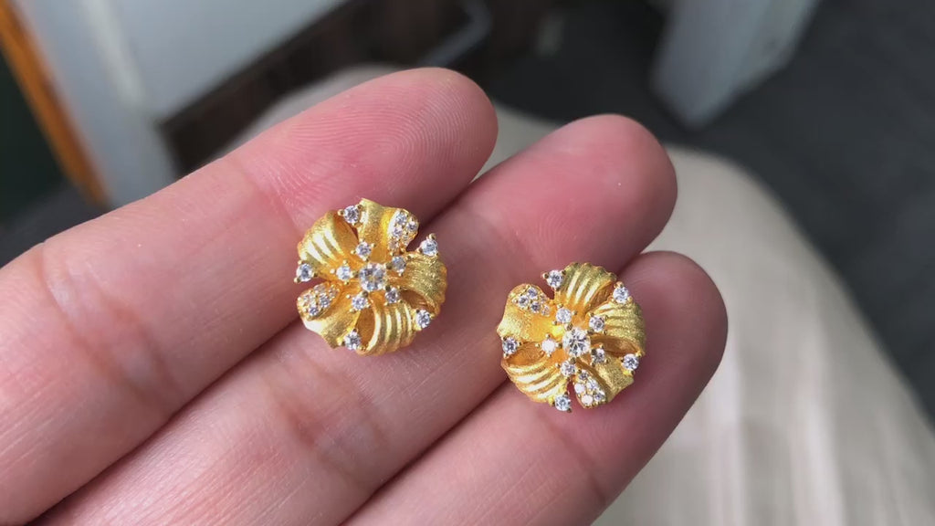 Fabric Element Floral Earrings 6383