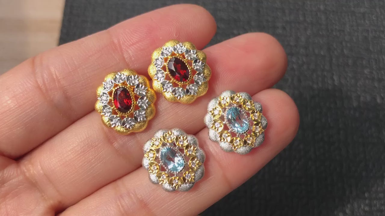 Fretwork Floral Earrings 6454